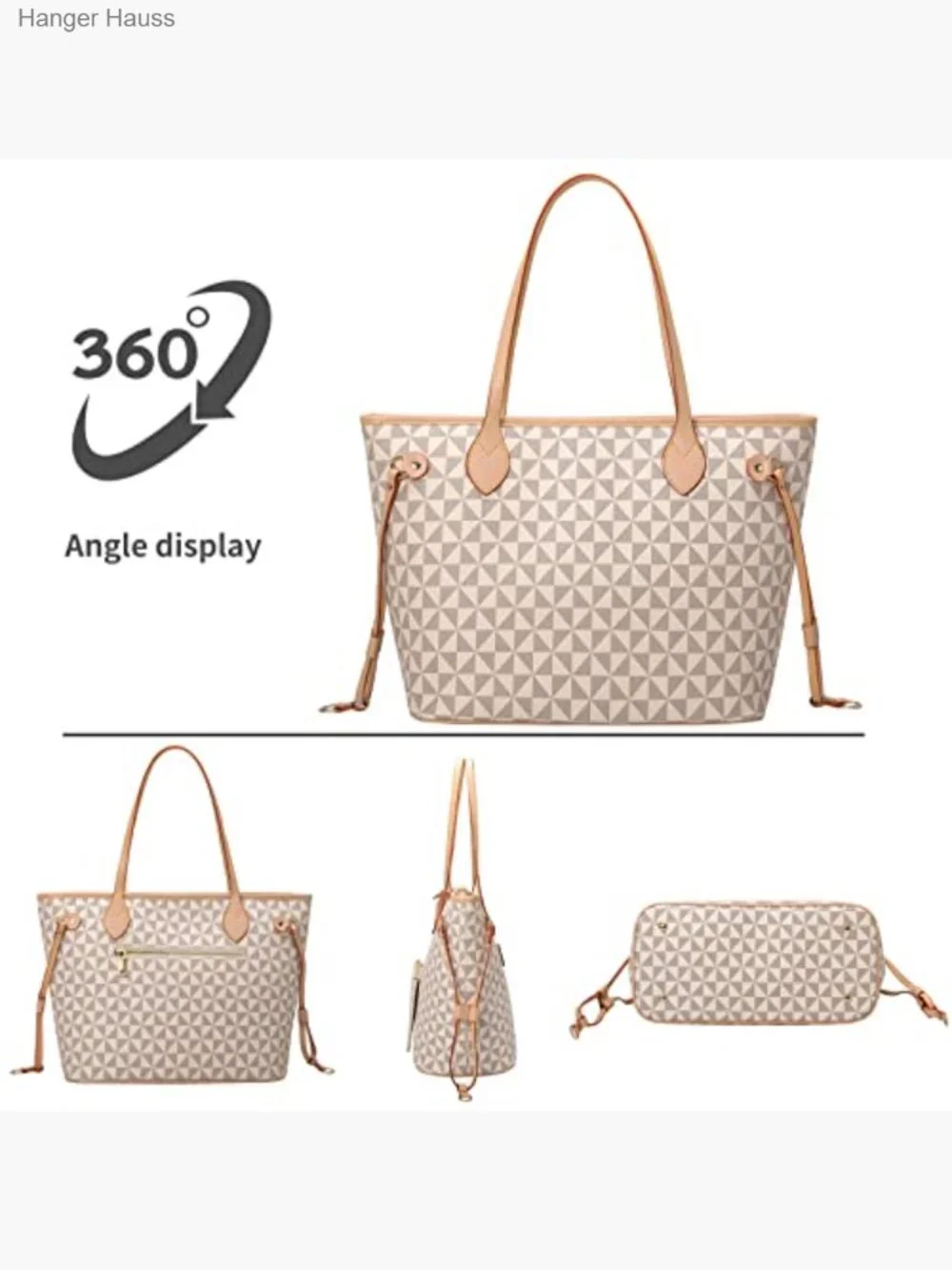 Designer Satchel Handbag Set 2pcs with Small Wallet Top Handle Shoulder Bag